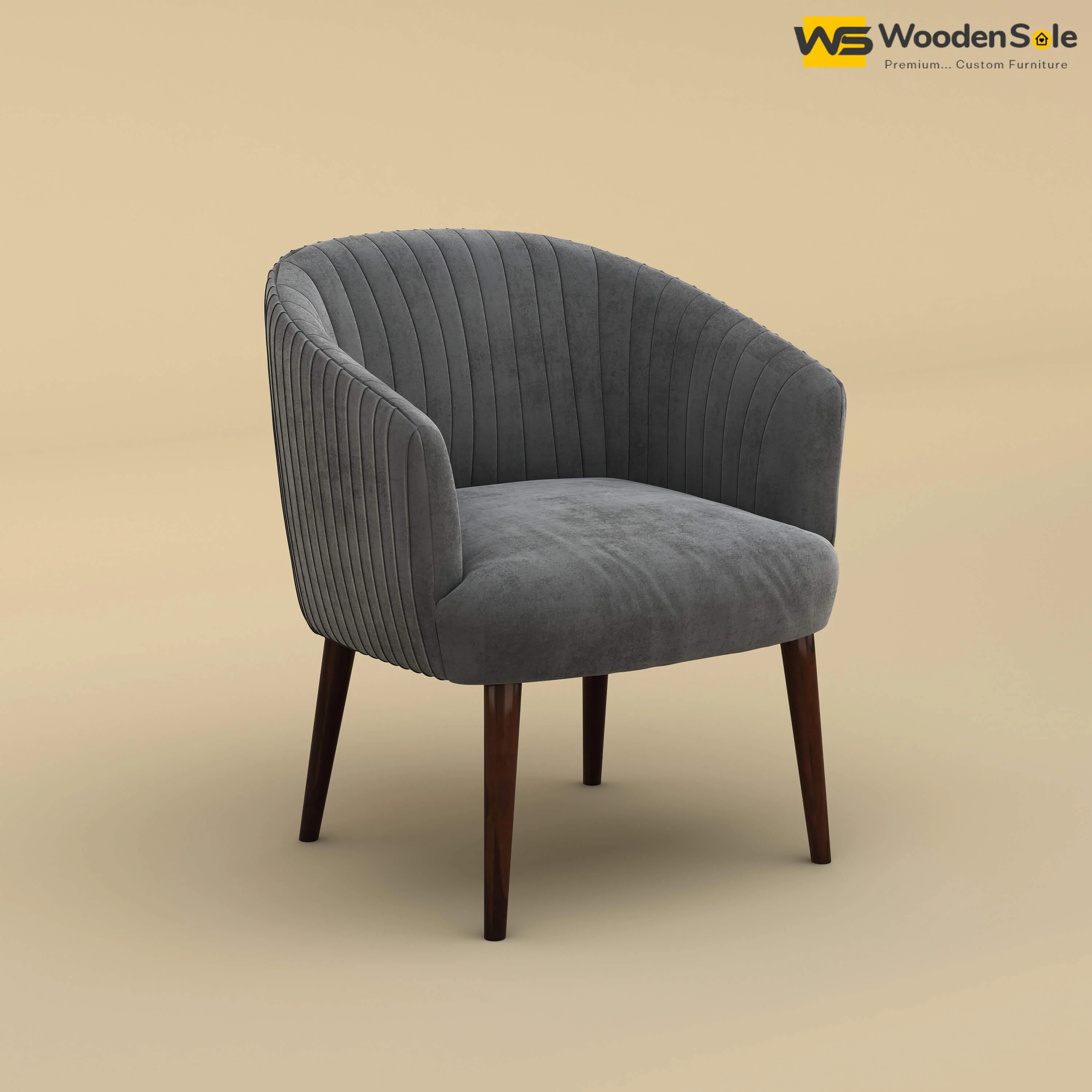 Parker Dining Chair (Velvet, Charcoal Gray)