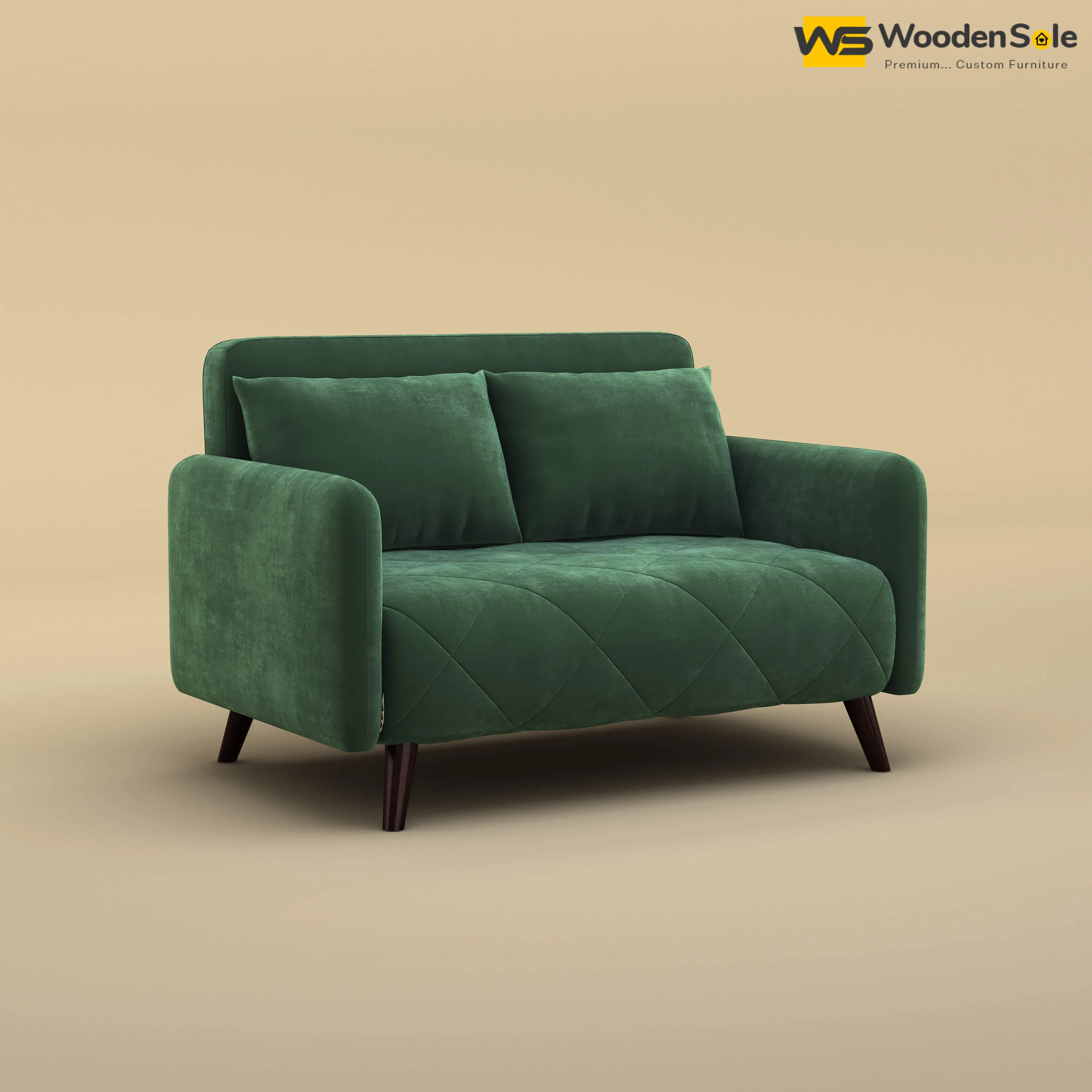 Parth Loveseat (Velvet, Forest Green)