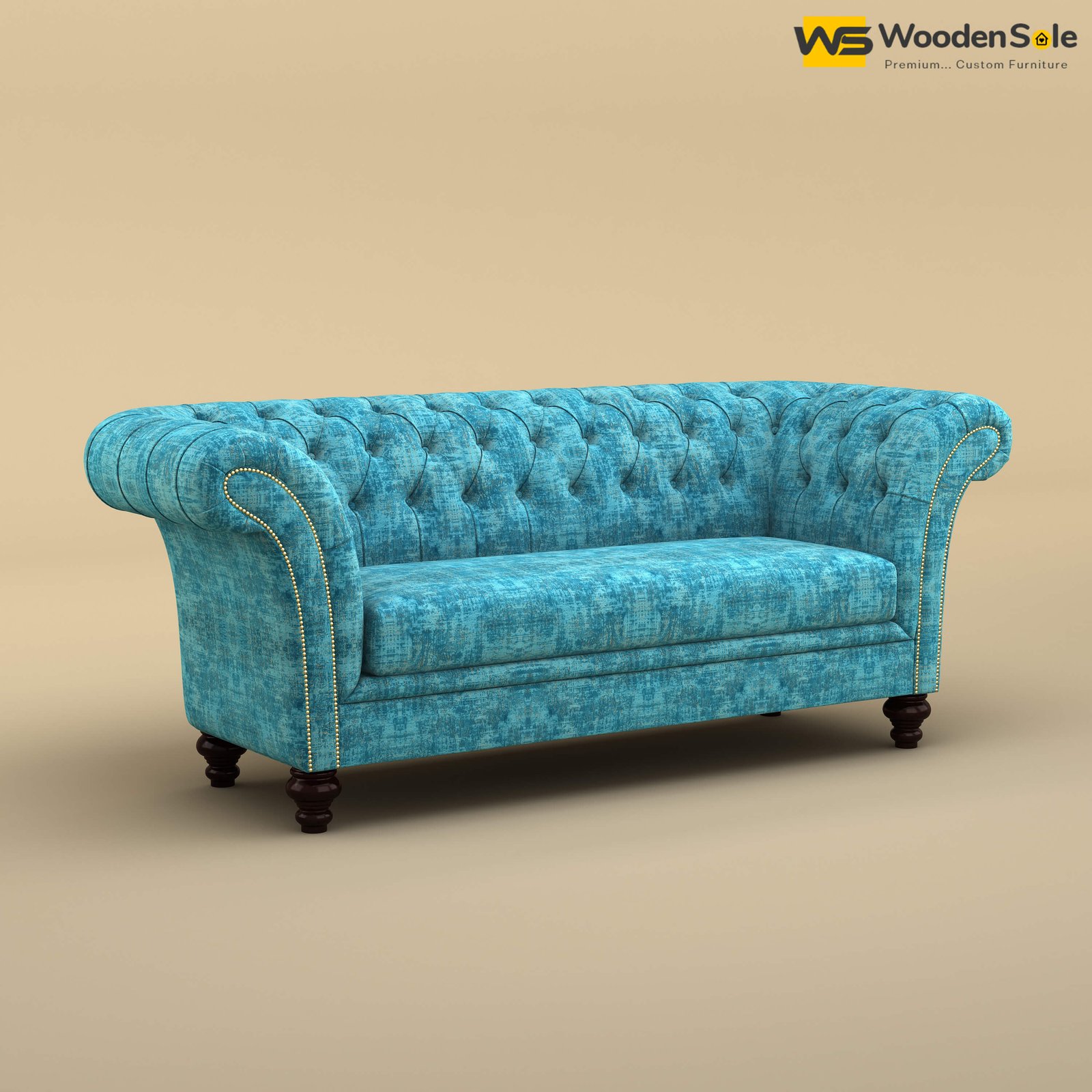 Rolex Loveseat (Cotton, Teal Blue)