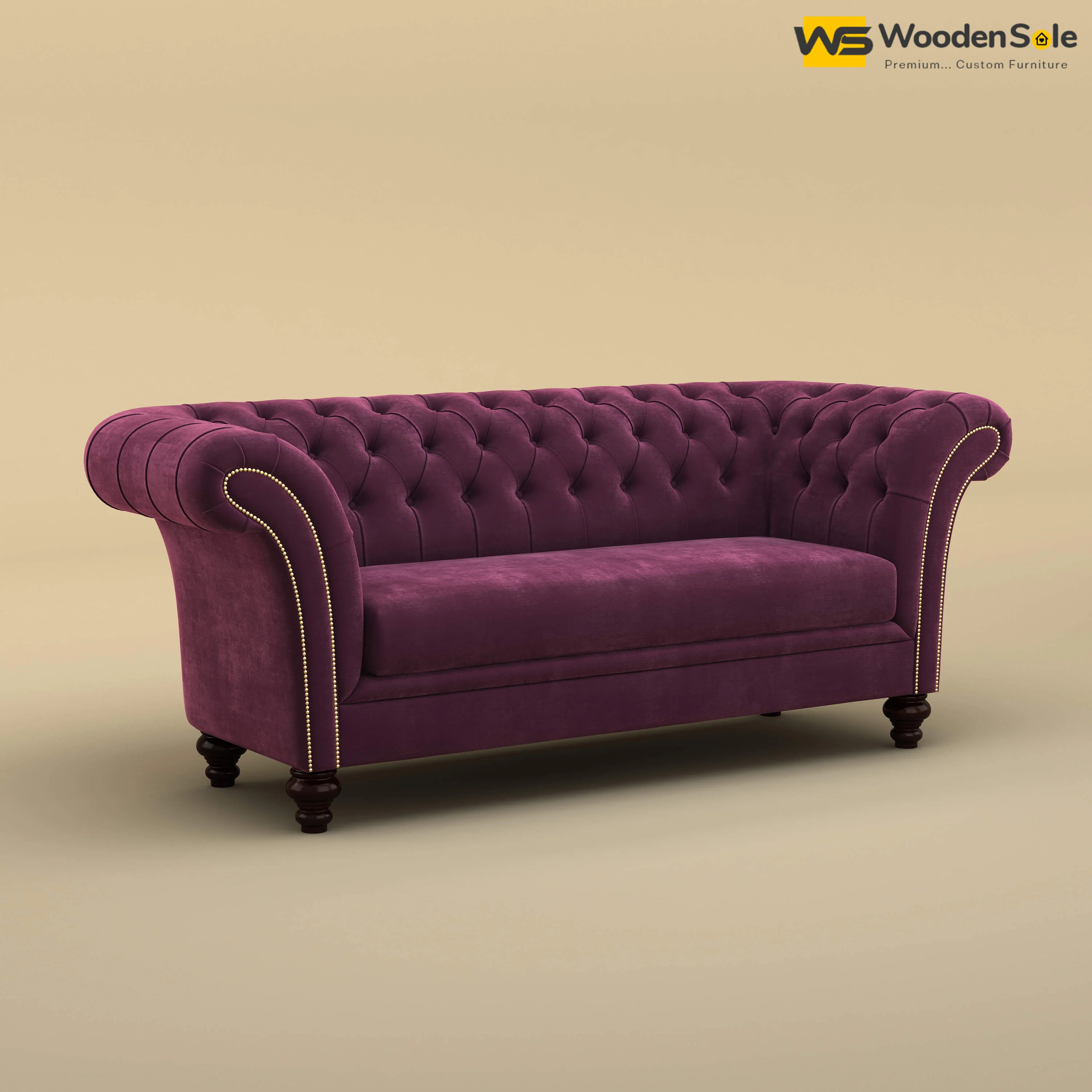 Rolex Loveseat (Velvet, Dark Purple)