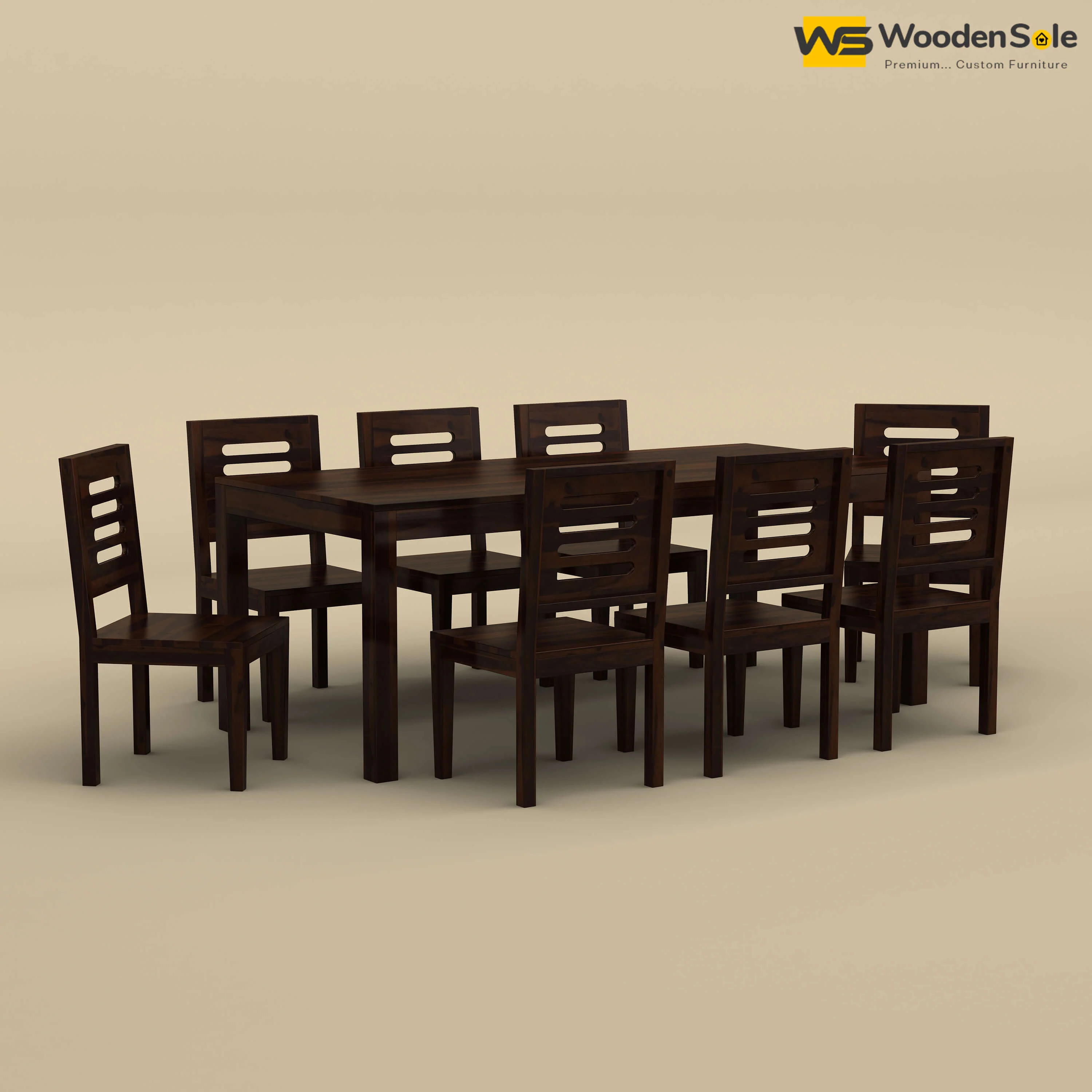 Sheesham Wood 8 Seater Dining Table Set (Walnut Finish)