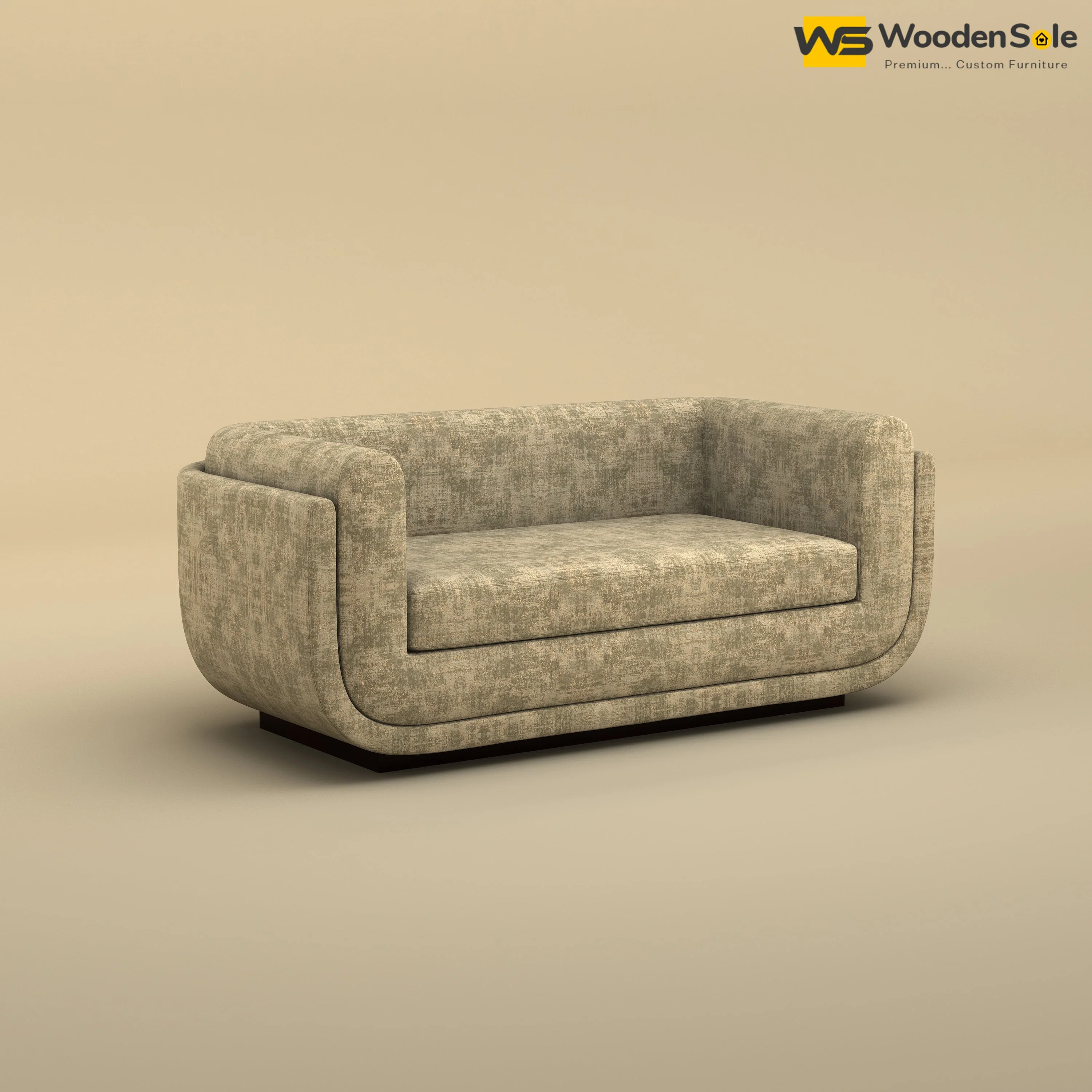Vedant Two Seater Sofa (Cotton, Patchy Cream)