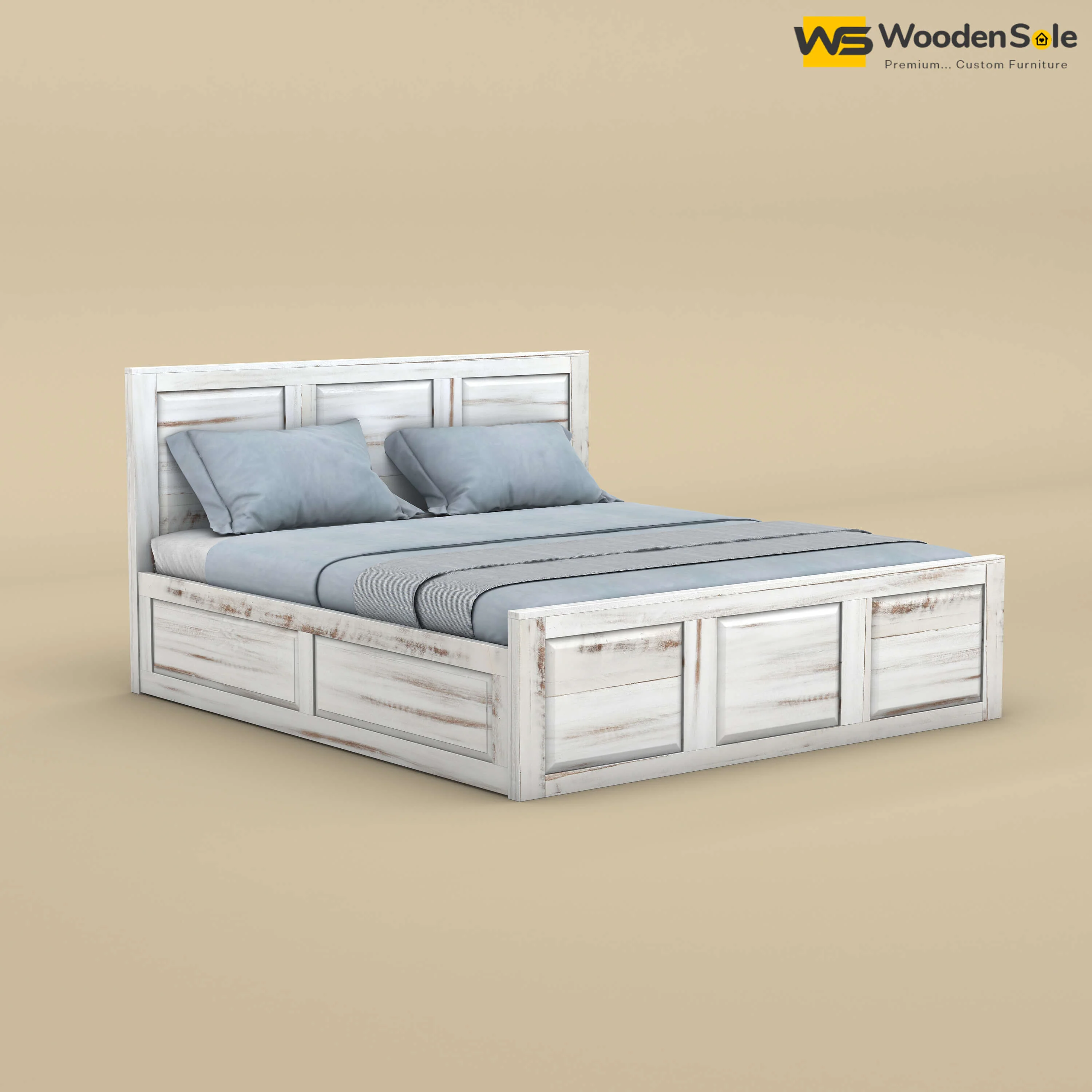 Big Diamond Box Storage Bed (Queen Size, Distress Finish)
