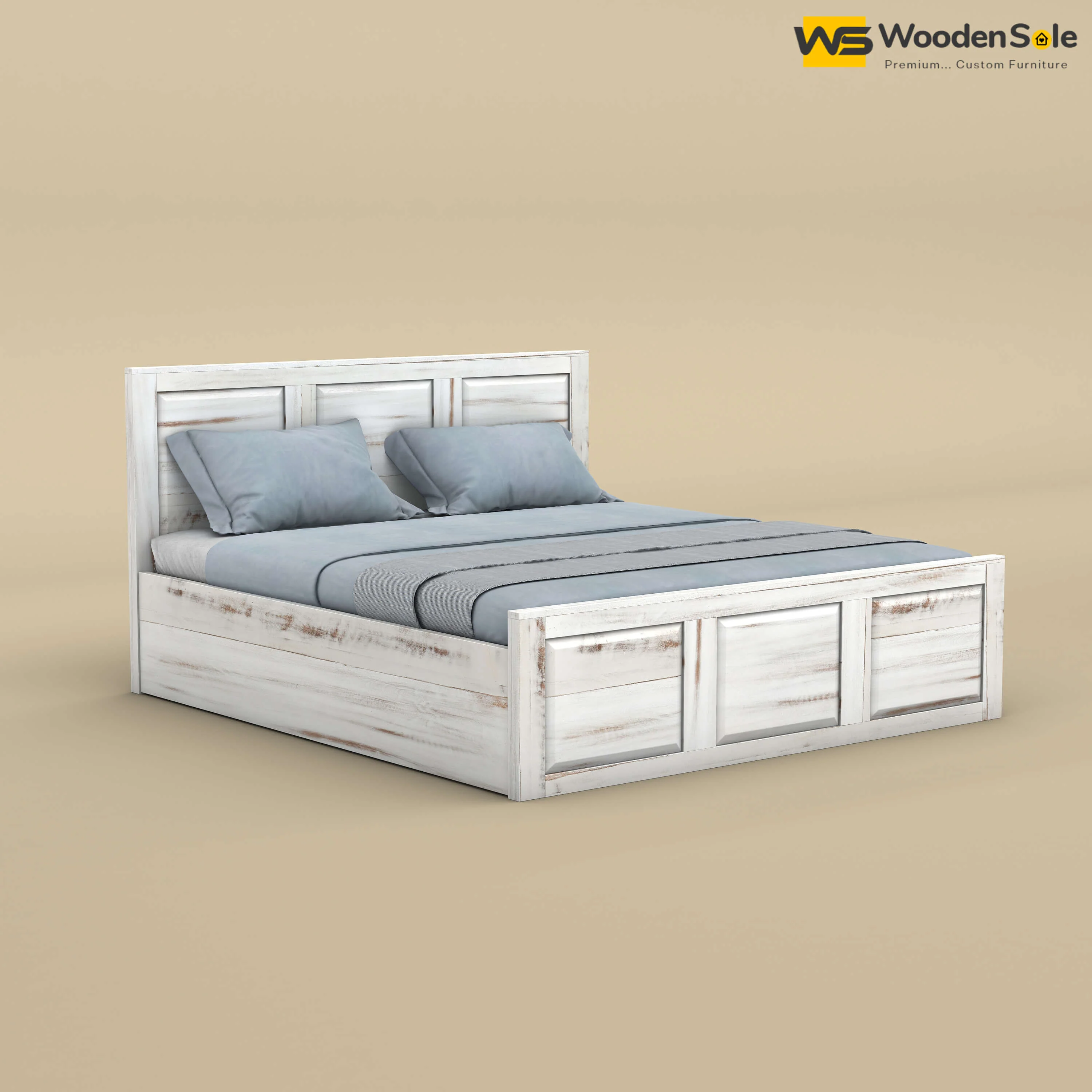 Big Diamond Hydraulic Storage Bed (King Size, Distress Finish)